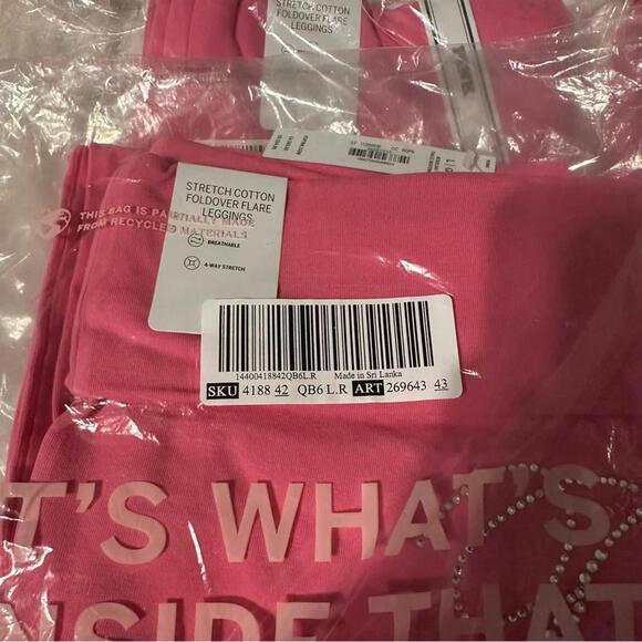 Y2K Victorias Secret PINK Bling Foldover Flare Leggings - Picture 4 of 4